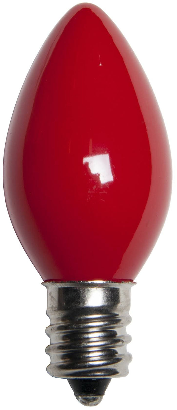 Kringle Traditions C7 Christmas Light Bulb, Red - 25 count