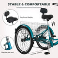 FICISOG 7 Speed Adult Tricycle for Women, 20/24/26 in Adult Trike with Basket, 3 Wheel Bikes for Adults Seniors, Cruise Trike for Shopping Picnic