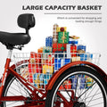 FICISOG 7 Speed Adult Tricycle for Women, 20/24/26 in Adult Trike with Basket, 3 Wheel Bikes for Adults Seniors, Cruise Trike for Shopping Picnic