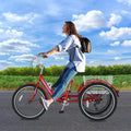 FICISOG 7 Speed Adult Tricycle for Women, 20/24/26 in Adult Trike with Basket, 3 Wheel Bikes for Adults Seniors, Cruise Trike for Shopping Picnic