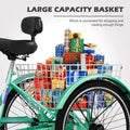 FICISOG 7 Speed Adult Tricycle for Women, 20/24/26 in Adult Trike with Basket, 3 Wheel Bikes for Adults Seniors, Cruise Trike for Shopping Picnic