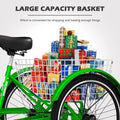 FICISOG 7 Speed Adult Tricycle for Women, 20/24/26 in Adult Trike with Basket, 3 Wheel Bikes for Adults Seniors, Cruise Trike for Shopping Picnic