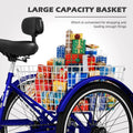 FICISOG 7 Speed Adult Tricycle for Women, 20/24/26 in Adult Trike with Basket, 3 Wheel Bikes for Adults Seniors, Cruise Trike for Shopping Picnic
