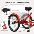 FICISOG 7 Speed Adult Tricycle for Women, 20/24/26 in Adult Trike with Basket, 3 Wheel Bikes for Adults Seniors, Cruise Trike for Shopping Picnic