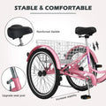 FICISOG 7 Speed Adult Tricycle for Women, 20/24/26 in Adult Trike with Basket, 3 Wheel Bikes for Adults Seniors, Cruise Trike for Shopping Picnic