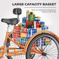 FICISOG 7 Speed Adult Tricycle for Women, 20/24/26 in Adult Trike with Basket, 3 Wheel Bikes for Adults Seniors, Cruise Trike for Shopping Picnic