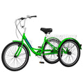 FICISOG 7 Speed Adult Tricycle for Women, 20/24/26 in Adult Trike with Basket, 3 Wheel Bikes for Adults Seniors, Cruise Trike for Shopping Picnic