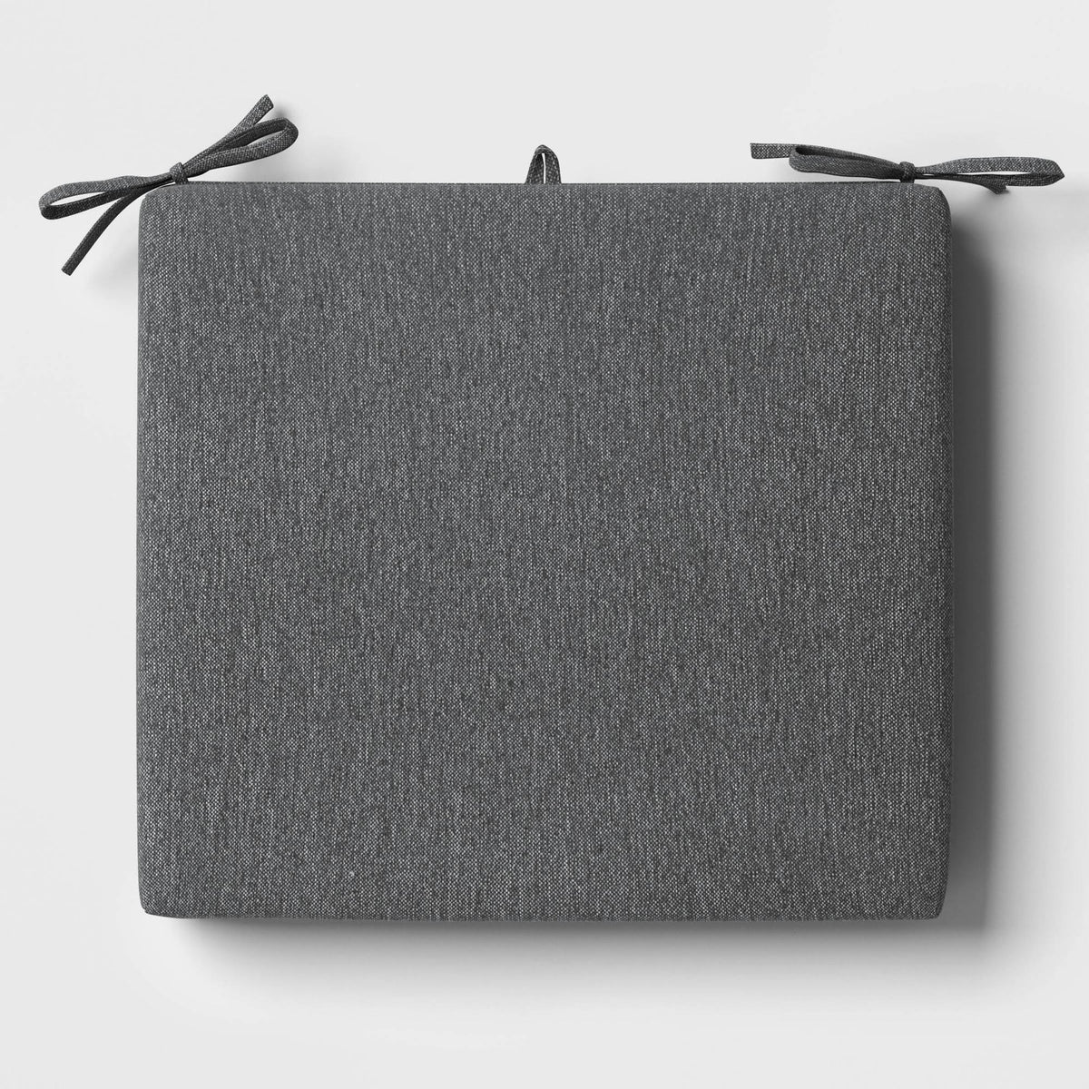 18"x20" Solid Woven Outdoor Chair Seat Cushion Charcoal - Threshold