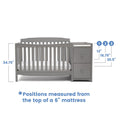 Delta Children Mason 6 - in - 1 Convertible Crib and Changer. Gray