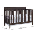 Oxford Baby Harper 4 - in - 1 Convertible Crib, Dove Gray, GREENGUARD Gold Certified, Wooden Crib
