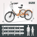 FICISOG 7 Speed Adult Tricycle for Women, 20/24/26 in Adult Trike with Basket, 3 Wheel Bikes for Adults Seniors, Cruise Trike for Shopping Picnic