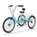 FICISOG 7 Speed Adult Tricycle for Women, 20/24/26 in Adult Trike with Basket, 3 Wheel Bikes for Adults Seniors, Cruise Trike for Shopping Picnic