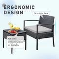 Tappio Outdoor Furniture 3 Piece Patio Bistro Furniture Set, Rattan Conversation Chairs Set with Side Table and Cushions, Patio Furniture Sets for Balcony Garden Porch, Red