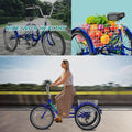 FICISOG 7 Speed Adult Tricycle for Women, 20/24/26 in Adult Trike with Basket, 3 Wheel Bikes for Adults Seniors, Cruise Trike for Shopping Picnic