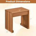 Tangkula Small Wood Outdoor Bench | Patio Backless Bench with Solid Wooden Frame