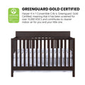 Oxford Baby Harper 4 - in - 1 Convertible Crib, Dove Gray, GREENGUARD Gold Certified, Wooden Crib