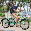 FICISOG 7 Speed Adult Tricycle for Women, 20/24/26 in Adult Trike with Basket, 3 Wheel Bikes for Adults Seniors, Cruise Trike for Shopping Picnic