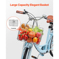 KFFKFF 26" Cruiser Bike, 7 - Speed, Pale Blue Coastal Riding Bike with Spacious Basket and Back Stand, Safe & Robust Bicycle with Modifiable Saddle