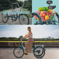 FICISOG 7 Speed Adult Tricycle for Women, 20/24/26 in Adult Trike with Basket, 3 Wheel Bikes for Adults Seniors, Cruise Trike for Shopping Picnic