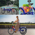 FICISOG 7 Speed Adult Tricycle for Women, 20/24/26 in Adult Trike with Basket, 3 Wheel Bikes for Adults Seniors, Cruise Trike for Shopping Picnic
