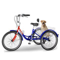FICISOG 7 Speed Adult Tricycle for Women, 20/24/26 in Adult Trike with Basket, 3 Wheel Bikes for Adults Seniors, Cruise Trike for Shopping Picnic