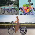 FICISOG 7 Speed Adult Tricycle for Women, 20/24/26 in Adult Trike with Basket, 3 Wheel Bikes for Adults Seniors, Cruise Trike for Shopping Picnic