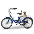FICISOG 7 Speed Adult Tricycle for Women, 20/24/26 in Adult Trike with Basket, 3 Wheel Bikes for Adults Seniors, Cruise Trike for Shopping Picnic
