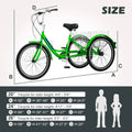 FICISOG 7 Speed Adult Tricycle for Women, 20/24/26 in Adult Trike with Basket, 3 Wheel Bikes for Adults Seniors, Cruise Trike for Shopping Picnic