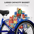 FICISOG 7 Speed Adult Tricycle for Women, 20/24/26 in Adult Trike with Basket, 3 Wheel Bikes for Adults Seniors, Cruise Trike for Shopping Picnic