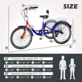 FICISOG 7 Speed Adult Tricycle for Women, 20/24/26 in Adult Trike with Basket, 3 Wheel Bikes for Adults Seniors, Cruise Trike for Shopping Picnic