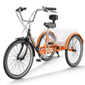 FICISOG 7 Speed Adult Tricycle for Women, 20/24/26 in Adult Trike with Basket, 3 Wheel Bikes for Adults Seniors, Cruise Trike for Shopping Picnic