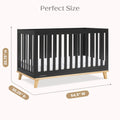 Delta Children Frankie 4 - in - 1 Convertible Crib - Greenguard Gold Certified, Black with Natural