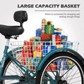 FICISOG 7 Speed Adult Tricycle for Women, 20/24/26 in Adult Trike with Basket, 3 Wheel Bikes for Adults Seniors, Cruise Trike for Shopping Picnic