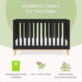 Delta Children Frankie 4 - in - 1 Convertible Crib - Greenguard Gold Certified, Black with Natural