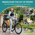 FICISOG 7 Speed Adult Tricycle for Women, 20/24/26 in Adult Trike with Basket, 3 Wheel Bikes for Adults Seniors, Cruise Trike for Shopping Picnic
