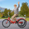FICISOG 7 Speed Adult Tricycle for Women, 20/24/26 in Adult Trike with Basket, 3 Wheel Bikes for Adults Seniors, Cruise Trike for Shopping Picnic