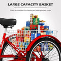 FICISOG 7 Speed Adult Tricycle for Women, 20/24/26 in Adult Trike with Basket, 3 Wheel Bikes for Adults Seniors, Cruise Trike for Shopping Picnic