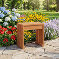 Tangkula Small Wood Outdoor Bench | Patio Backless Bench with Solid Wooden Frame